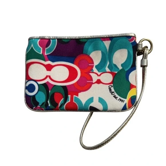Coach Poppy Graffiti Signature Wristlet - Picture 2 of 3